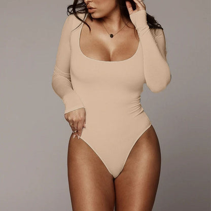 Winter Women Bodysuit Long Sleeve White Bodycon Bodysuit Women Black Body Female For Woman Cutout Fleece Romper