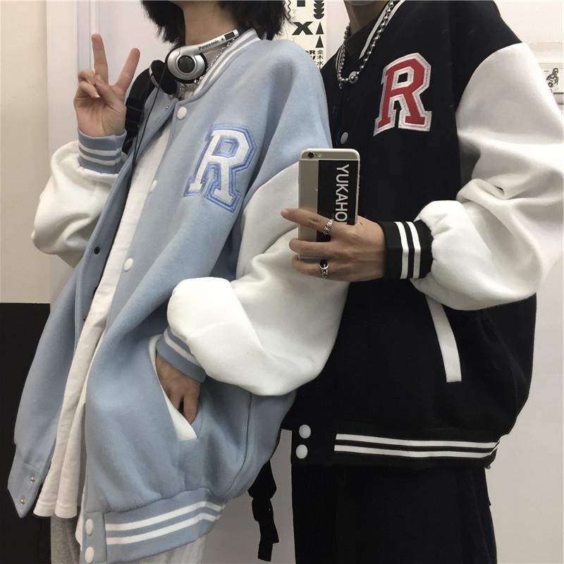 new coat ladies and jacket couple tops college style coat ladies tops couple cardigan high quality baseball uniform