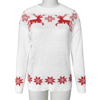 lovwvol Sweater Women Christmas Deer Knitted Long Sleeve Round Neck Ladies Jumper Fashion Casual Winter Autumn Pullover ClothesPlus Size