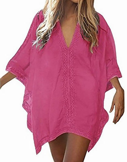 Beach dress shirt Cover-up Swimwear Women White Beach Tunics plus size cover ups Bikini Cover up Sarong Swimsuit Cover upS