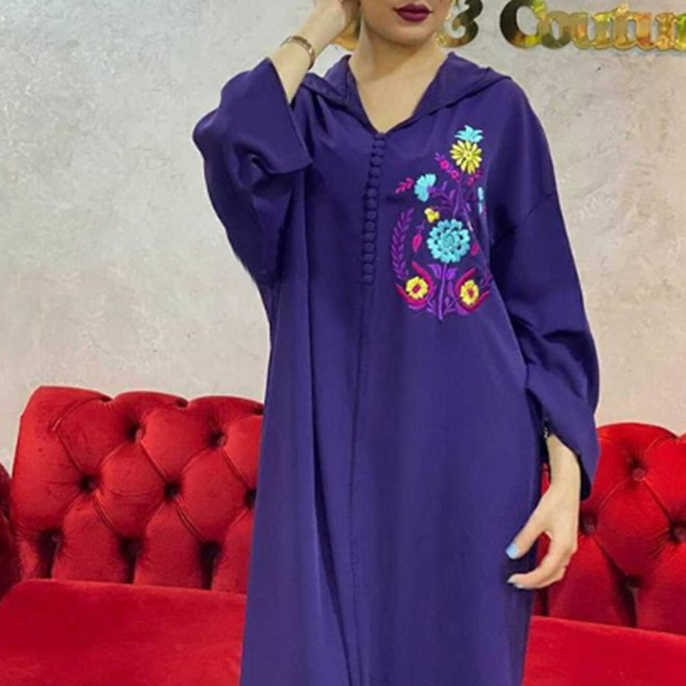 Turkish Dress Elegant Maxi Dresses Muslim African A Line Women Robe Plain Casual Femme Vestiods Office Retro Long Dress