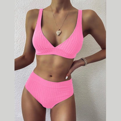 Sexy Bikini Swimwear Women Special Fabric Swimsuit Biquini Two Pieces Beachwear Push Up Swimsuit Women High Waist Bikini