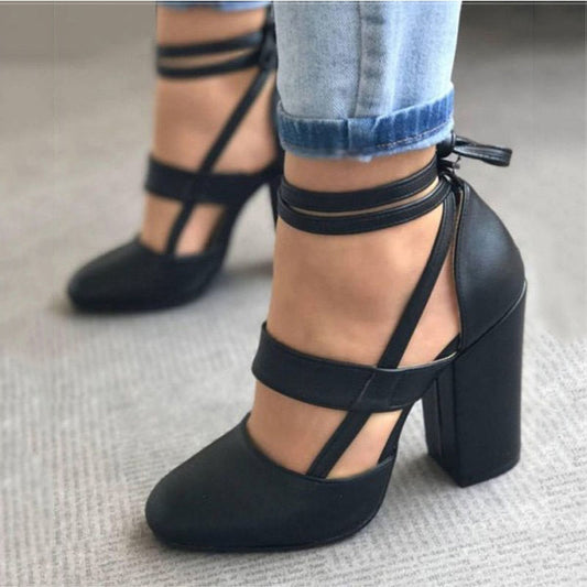 Women Pumps Plus Size 35-43 Women Heels Chaussures Femme Gladiator Summer High Heels For Party Wedding Shoes Women Thick Heels