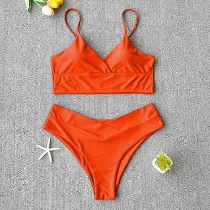 Sexy Solid Swimsuit Women Bikini Push Up Swimwear Vest Bikini Set Brazilian Bathing Suit Two Piece Swim Suit Female