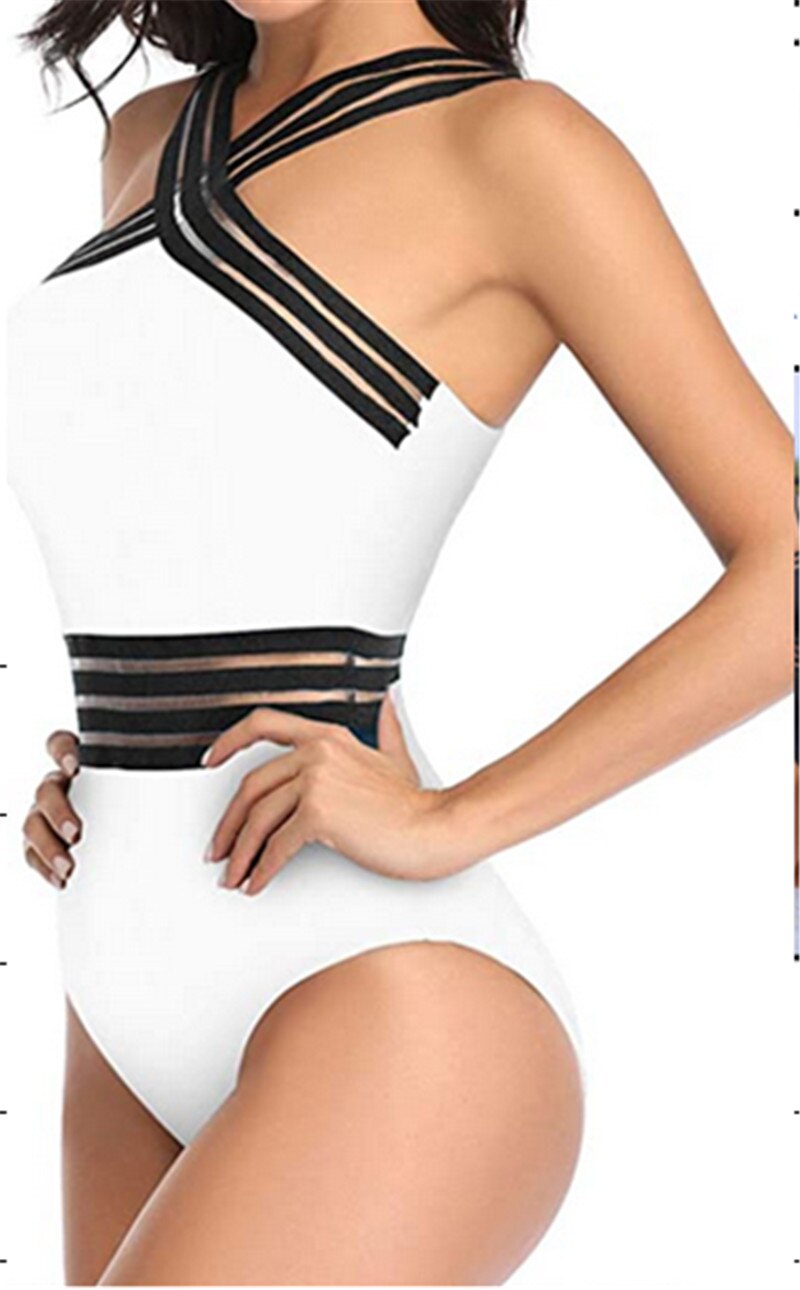 lovwvol Newest Women Swimsuits Sexy One Piece Swimwear For Lady High Neck Bandage Cross Back Swimming Suit Female Holiday Beachwear