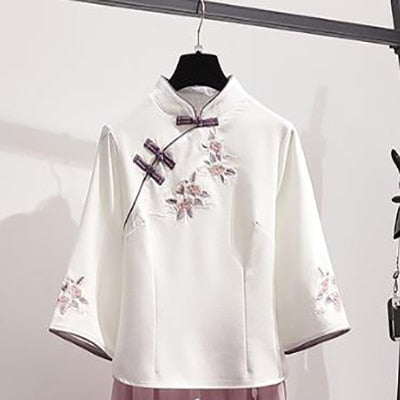 Chinese Style Hooded Stitching Vestido Cheongsam Embroidery Sweatshirt Dress Spring Autumn Women Buckle Thick Harajuku Dresses