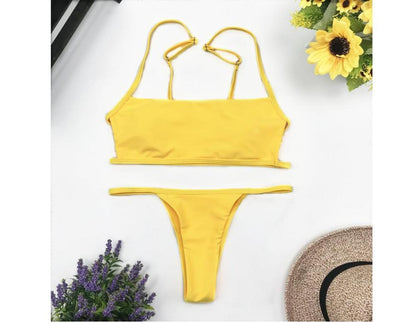 Sext Thong Bikini Set Women Swimwear New Push Up Padded Brazilian Beachwear Biquini Swimsuit Women Bathing Suit