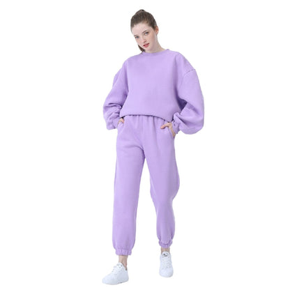 lovwvol New Winter Women's Tracksuit Hoodies Pants Suit Oversized Casual Fleece Two Piece Set Sports Sweatshirts Pullover Outfits