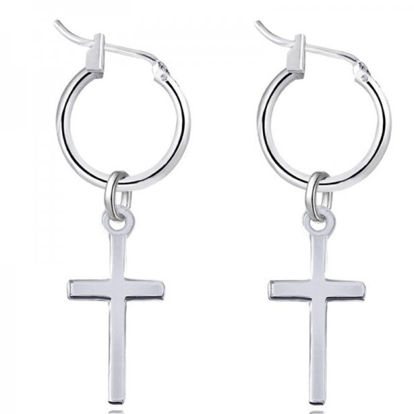 New Vintage Big Cross Long Earrings for Women Simple Cross Drop Earrings Jewelry Girl Party Wedding Birthday Bijoux Gift