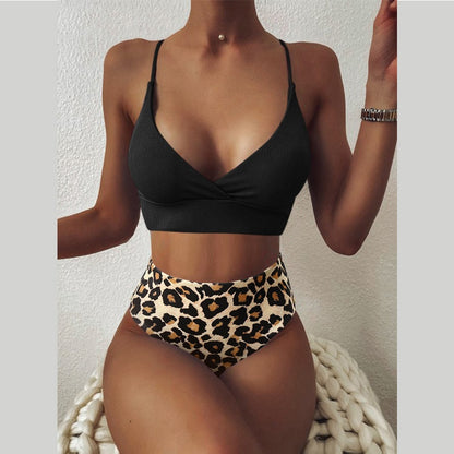 Sexy Bikini Swimwear Women Special Fabric Swimsuit Biquini Two Pieces Beachwear Push Up Swimsuit Women High Waist Bikini