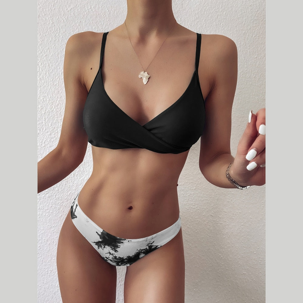 Sexy Bikini Swimwear Women Special Fabric Swimsuit Biquini Two Pieces Beachwear Push Up Swimsuit Women High Waist Bikini