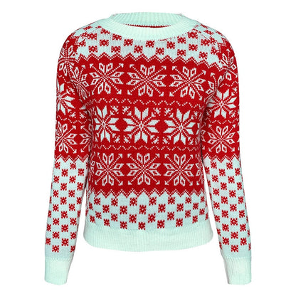 lovwvol Sweater Women Christmas Deer Knitted Long Sleeve Round Neck Ladies Jumper Fashion Casual Winter Autumn Pullover ClothesPlus Size