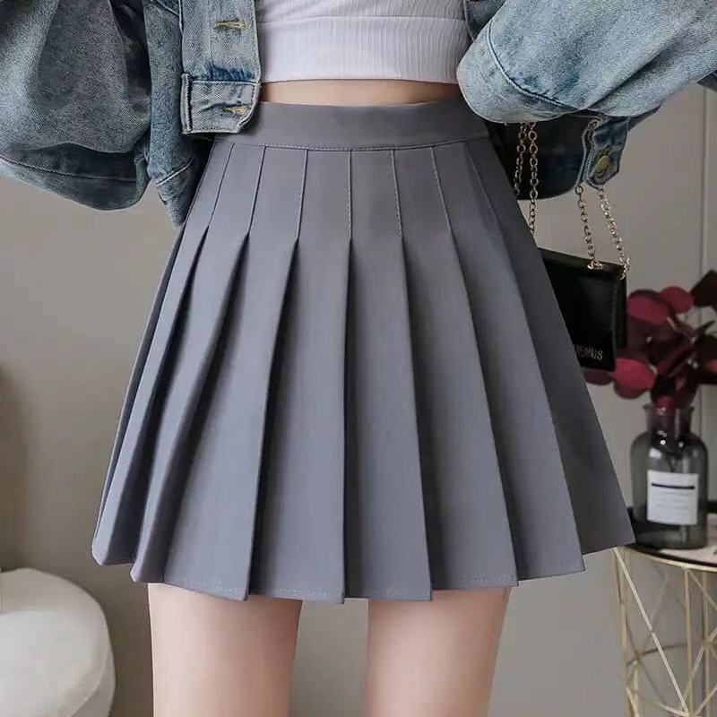 Women Skirt High Waist Preppy Style Student Pleated Skirts Female Cute Sweet Girls Dance Mini Skirt