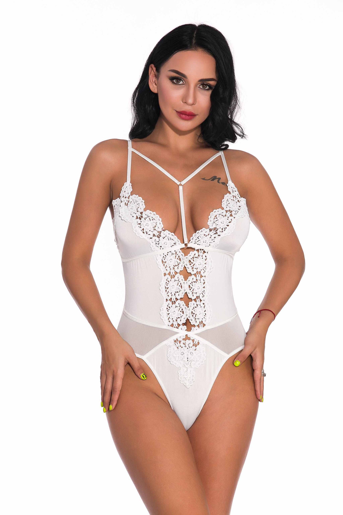 Sexy Halter Lace Bodysuit Women Club Black Backless Deep V Neck Body Top Romper Feminino Summer Party Strap Overalls White