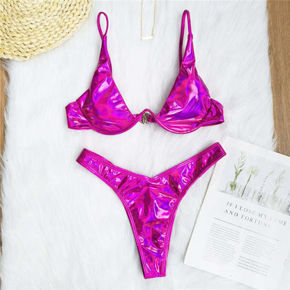 S - XL V-bar Underwired Bikini Female Swimsuit Women Swimwear Two-piece V shape Wire Bikini set Bather Bathing Suit Swim V439