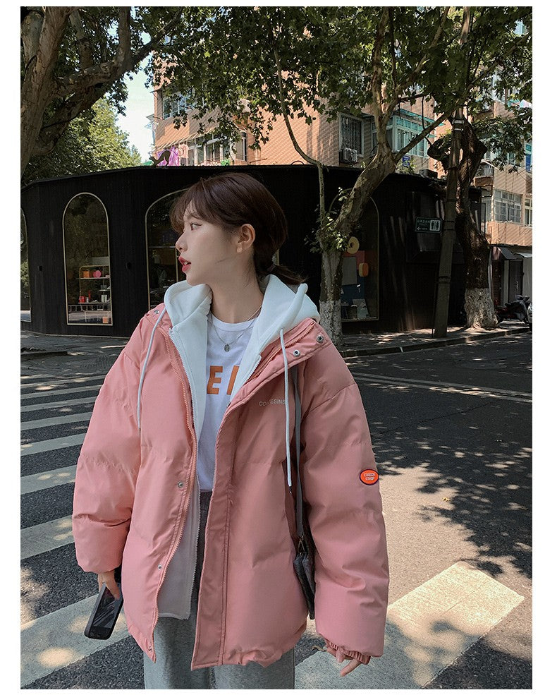 Winter Jacket Women Overcoat Thick Down Cotton Padded Short Parkas Mujer Oversize Casual Hooded Bubble Coat Female