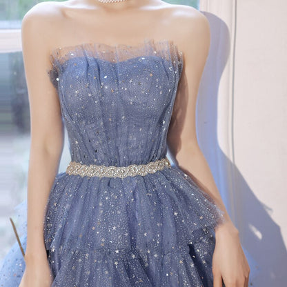 Princess Evening Dress Female  New Temperament Birthday Party Banquet Super Fairy Tube Top Student Graduation Dress