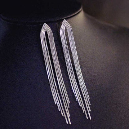 Women Long Tassel Earrings Korean Sweet Butterfly Rhinestone Earring Elegant Geometric Hanging Earring Jewelry New