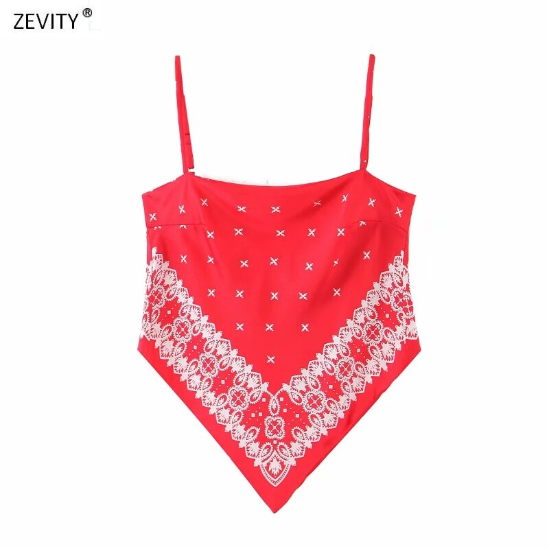 lovwvol New Women vintage paisley print spaghetti strap sexy chic camis tank ladies summer backless bowknot sling tops LS3866