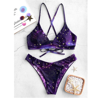 Sunflower Printed Bikini Set Sexy  Swimwear Women Mujer Push Up Padded Biquini Bathers Bandage Bathing Suit Swimsuit Bikini