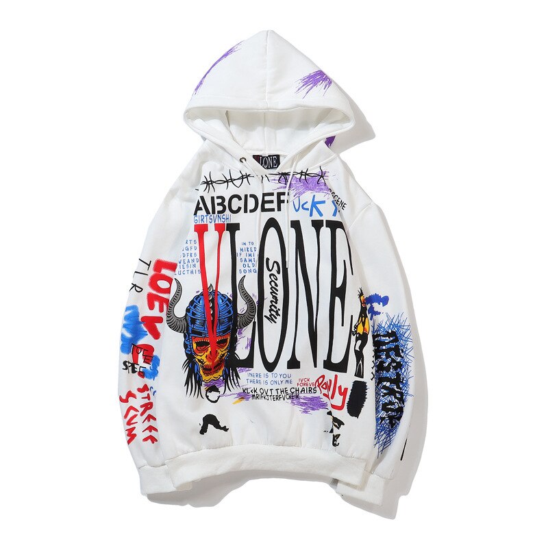 Mens Hip Hop Hoodies Letter Printed Hooded Sweatshirt Women Streetwear Casual Fashion Tide Loose Hoodie Pullovers Vintage