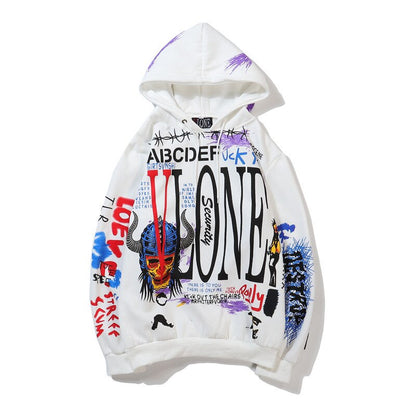 Mens Hip Hop Hoodies Letter Printed Hooded Sweatshirt Women Streetwear Casual Fashion Tide Loose Hoodie Pullovers Vintage