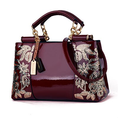 Embroidery Women Bag Leather Purses and Handbags Luxury Shoulder Bags Female Bags for Women