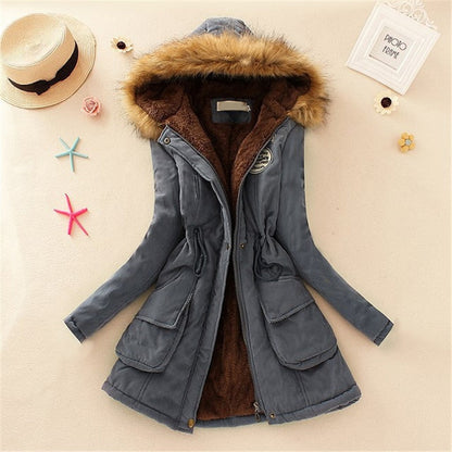 Long Parkas Female Womens Winter Jacket Coat Thick Cotton Warm Jacket Womens Outwear Parkas Plus Size Fur Coat