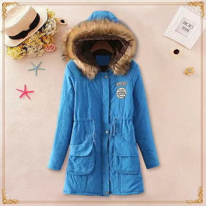 Long Parkas Female Womens Winter Jacket Coat Thick Cotton Warm Jacket Womens Outwear Parkas Plus Size Fur Coat