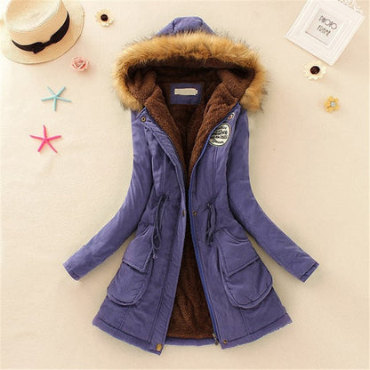 Long Parkas Female Womens Winter Jacket Coat Thick Cotton Warm Jacket Womens Outwear Parkas Plus Size Fur Coat