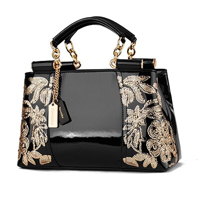 Embroidery Women Bag Leather Purses and Handbags Luxury Shoulder Bags Female Bags for Women