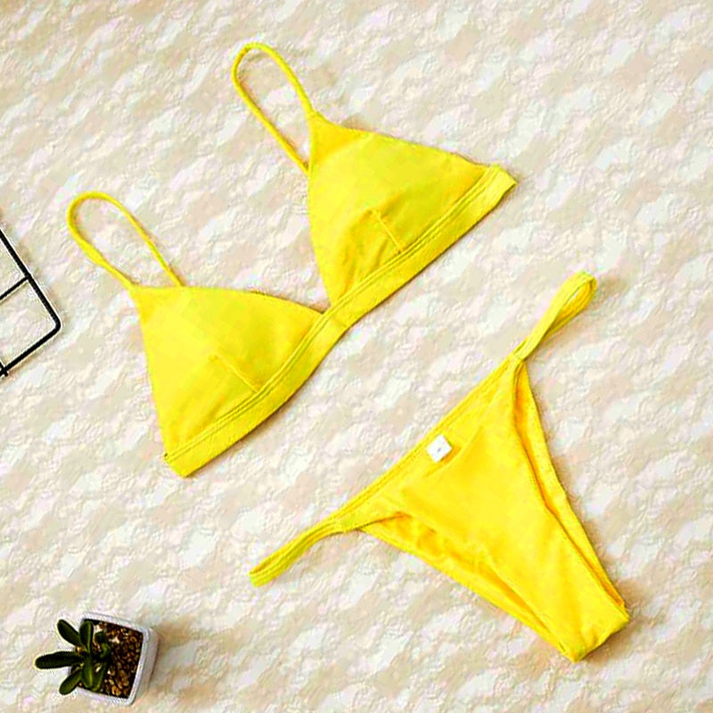 Women Micro Bikini set Push Up Swimwear Solid Beach Bathing Suit Brazilian Thong Swimsuit For Girls Bikini Swim Suit Femme