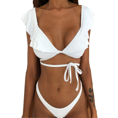 Ruffles Bikini Women Sexy Vintage Swimsuit Brazilian Thong Bikini Set Female Retro Swimwear Push Up Bathing Suit