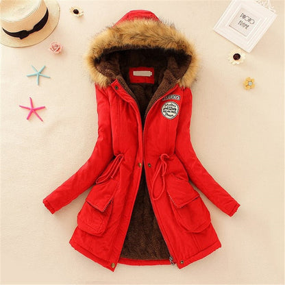 Long Parkas Female Womens Winter Jacket Coat Thick Cotton Warm Jacket Womens Outwear Parkas Plus Size Fur Coat