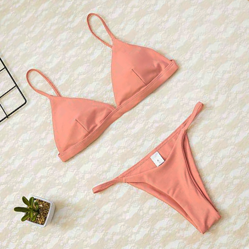 Women Micro Bikini set Push Up Swimwear Solid Beach Bathing Suit Brazilian Thong Swimsuit For Girls Bikini Swim Suit Femme