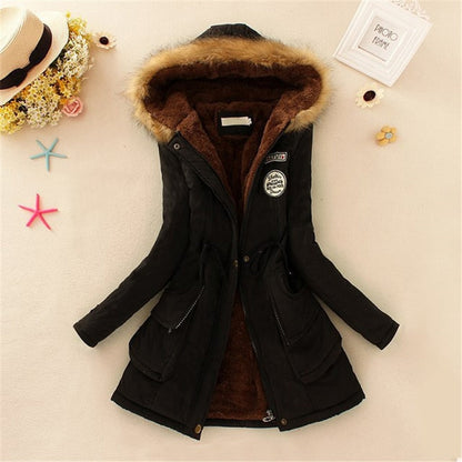 Long Parkas Female Womens Winter Jacket Coat Thick Cotton Warm Jacket Womens Outwear Parkas Plus Size Fur Coat