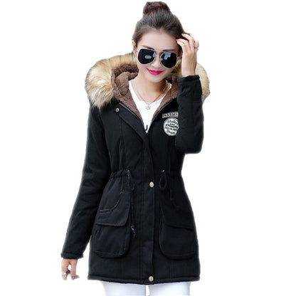 Long Parkas Female Womens Winter Jacket Coat Thick Cotton Warm Jacket Womens Outwear Parkas Plus Size Fur Coat