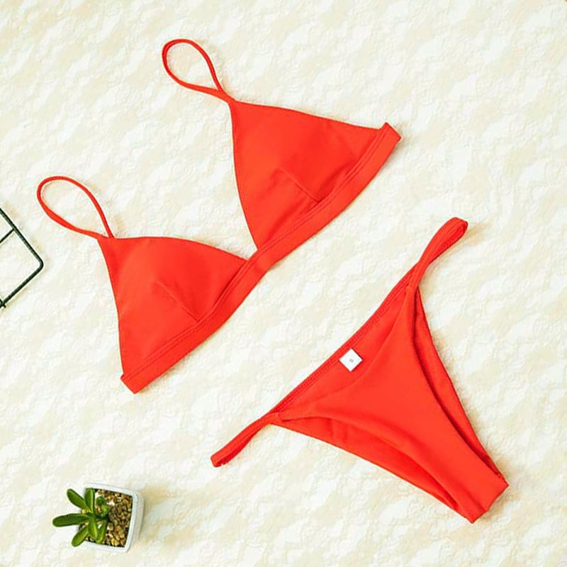 Women Micro Bikini set Push Up Swimwear Solid Beach Bathing Suit Brazilian Thong Swimsuit For Girls Bikini Swim Suit Femme