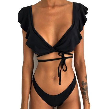 Ruffles Bikini Women Sexy Vintage Swimsuit Brazilian Thong Bikini Set Female Retro Swimwear Push Up Bathing Suit