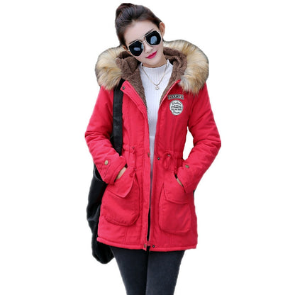 Long Parkas Female Womens Winter Jacket Coat Thick Cotton Warm Jacket Womens Outwear Parkas Plus Size Fur Coat