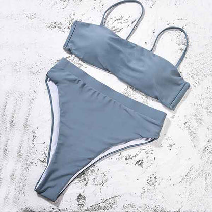 Women Swimsuit Solid Sexy Biquini Push Up Swimming Bathing Suit Bikini Set Maillot De Bain Femme Swimwear Women