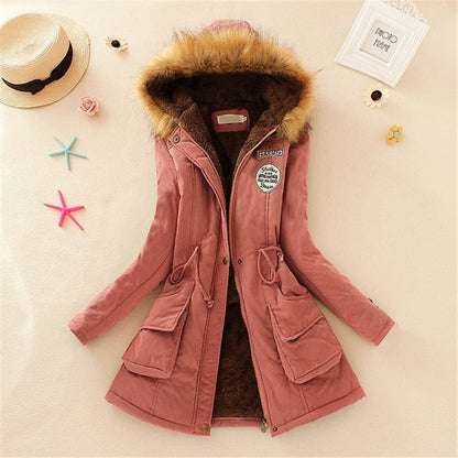 Long Parkas Female Womens Winter Jacket Coat Thick Cotton Warm Jacket Womens Outwear Parkas Plus Size Fur Coat