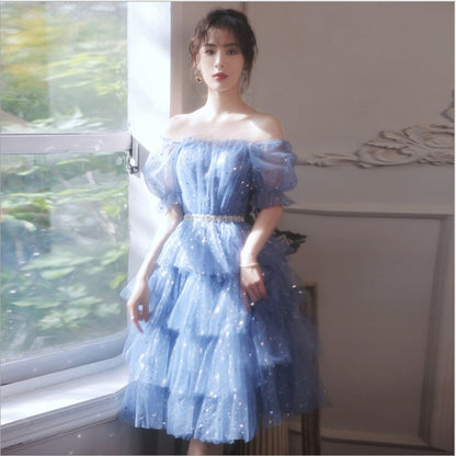 Princess Evening Dress Female  New Temperament Birthday Party Banquet Super Fairy Tube Top Student Graduation Dress