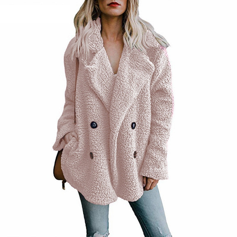 Teddy Coat Women Faux Fur Coats Long Sleeve Fluffy Fur Jackets Winter Warm Female Jacket Oversized Women Casual Winter Coat