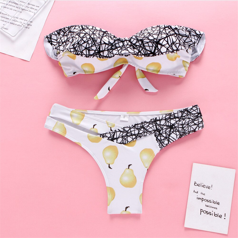 Sexy Dot Floral Bikinis Mujer New Push Up Swimwear Women Hollow Out Swimsuit Patchwork Summer Beachwear Swimming Biquini