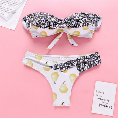 Sexy Dot Floral Bikinis Mujer New Push Up Swimwear Women Hollow Out Swimsuit Patchwork Summer Beachwear Swimming Biquini