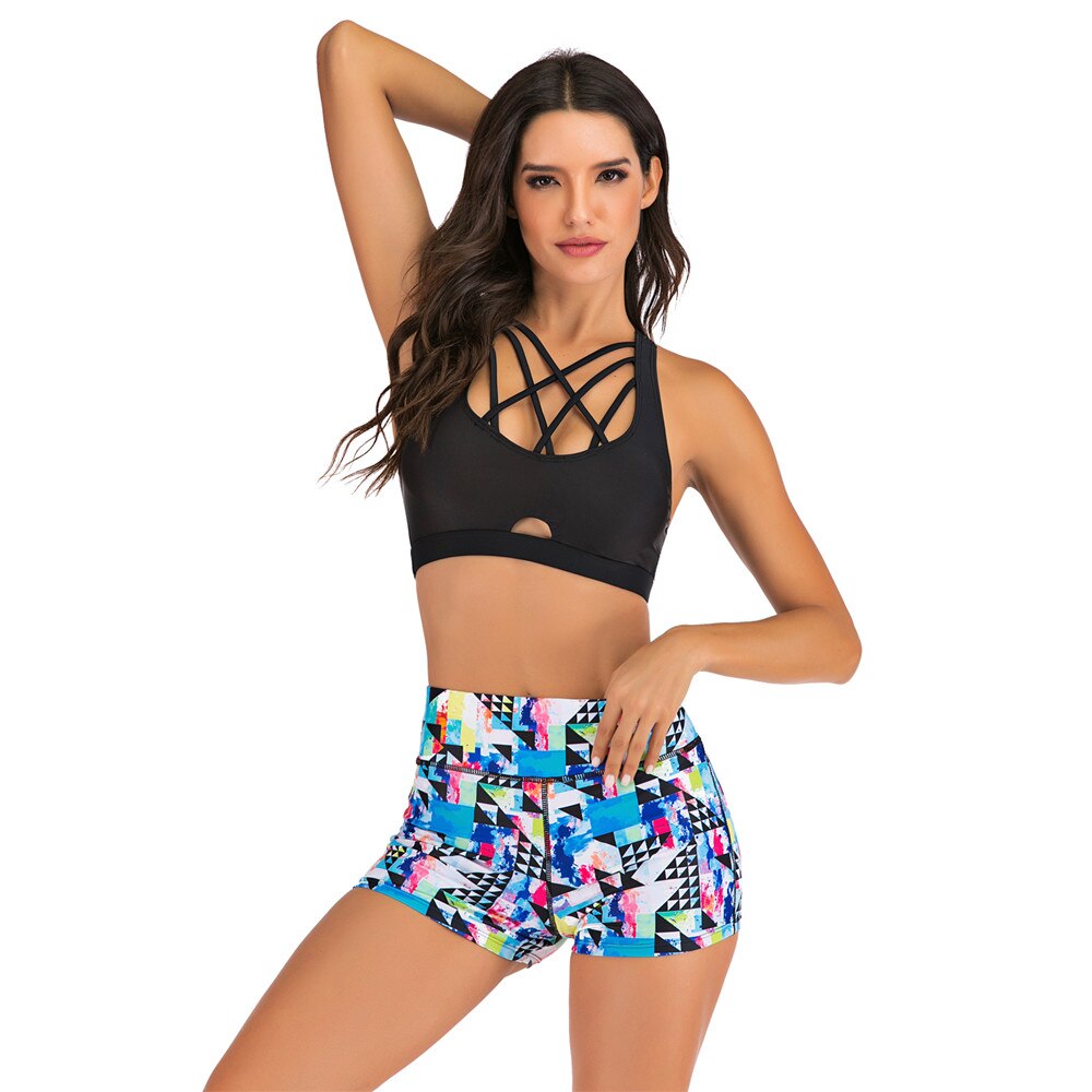 lovwvol Plus Size Bikini Women Print Swimwear Sport Style Swimsuit Shorts Biquini High Waist Tankini Crop Top Bathing Suit Mujer Beach