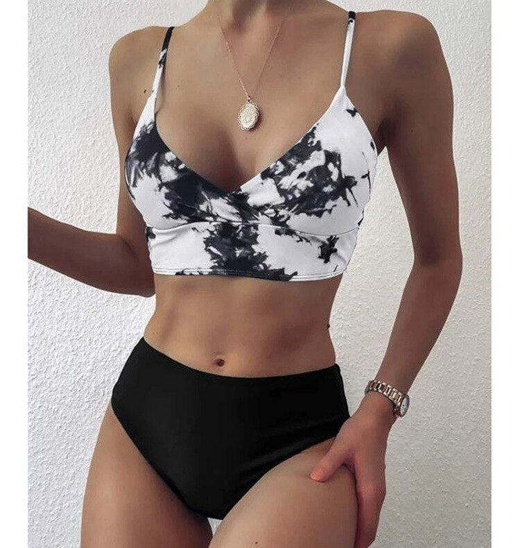 Sexy Bikini Swimwear Women Special Fabric Swimsuit Biquini Two Pieces Beachwear Push Up Swimsuit Women High Waist Bikini