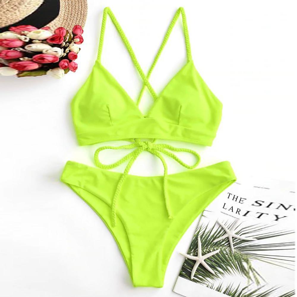 Women Swimsuit Push Up Swimsuit Print Bikini Sets Swimming Suit Tye Die Bathing Suit Solid Bikini Swimwear Women