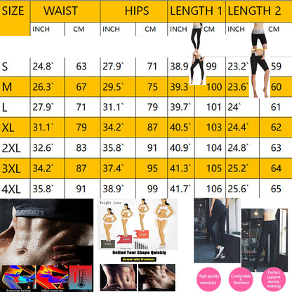 New Upgrade Women Body Shaper Pants Hot Sweat Sauna Effect Slimming Pants Fitness Shorts Shapewear Workout Gym Leggings